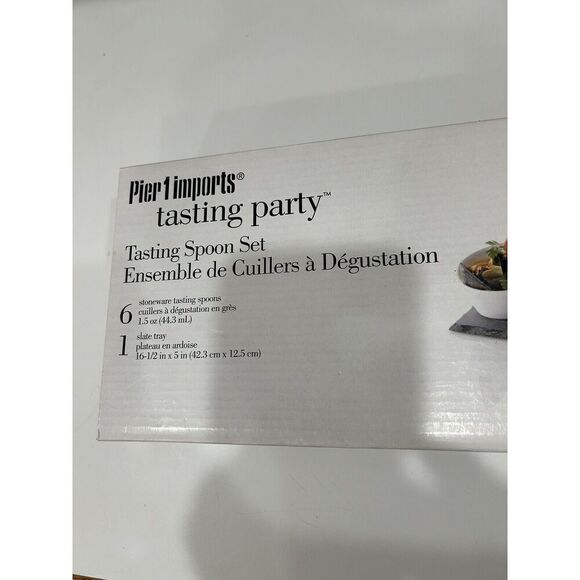 Pier 1 Imports Tasting Party 6 pieces Tasting Spoon Set and 1 Slate Tray - Picture 5 of 9